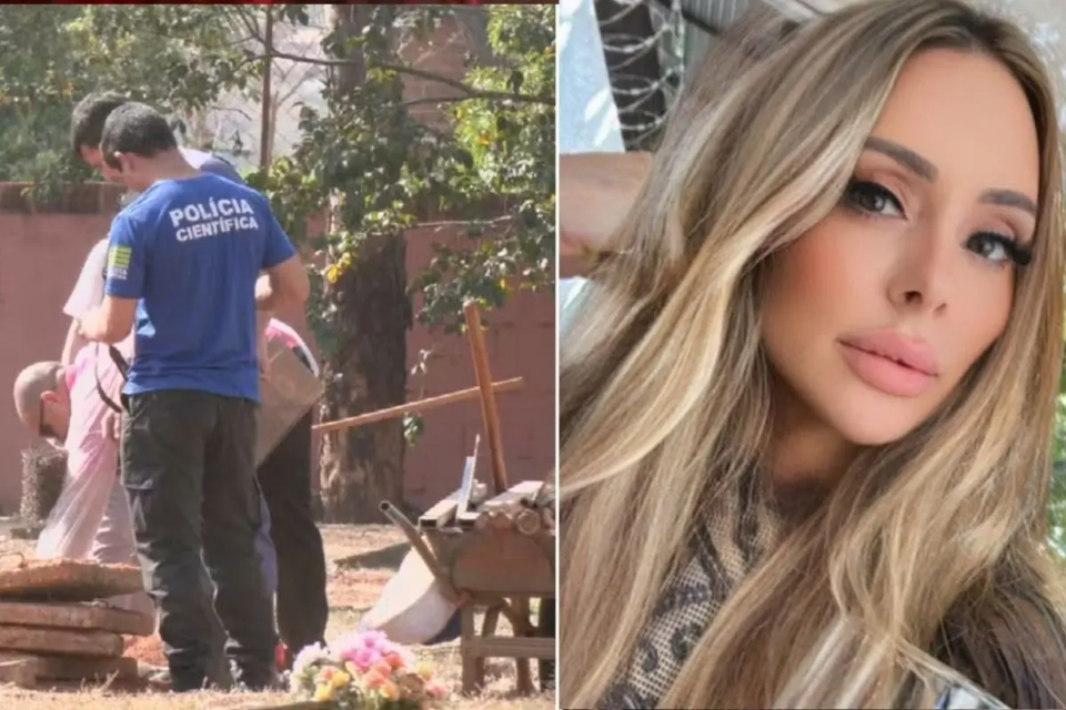 Corpo de Andreia Gaspar é exumado em Goiânia para perícias (Foto: Reprodução)