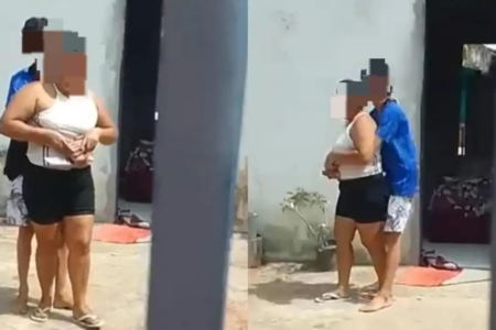 Jovem fazendo mãe refém - (Foto: reprodução)