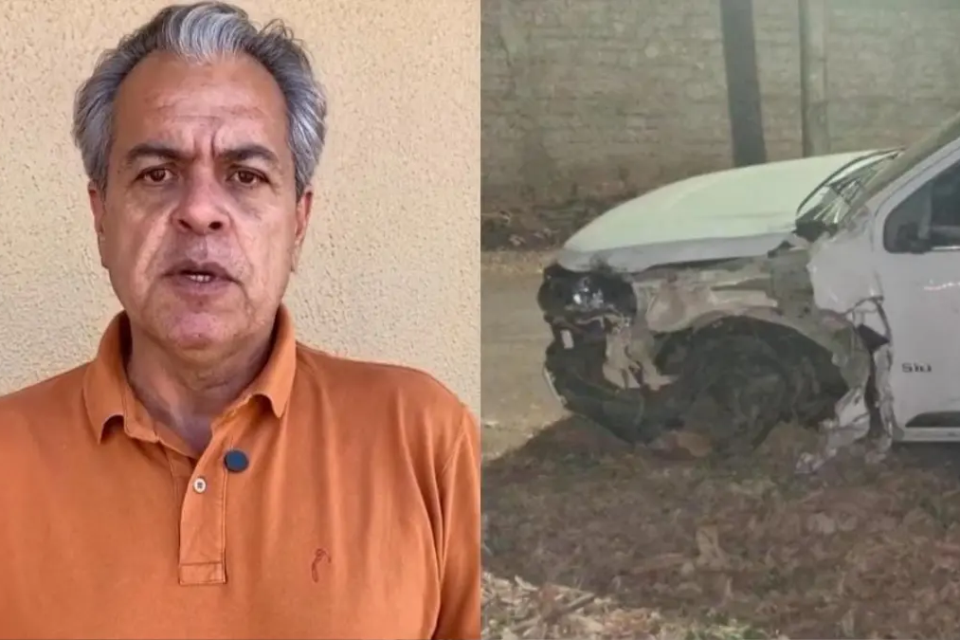 Ernesto Roller ao lado da caminhonete responsável por provocar o acidente - (Foto: reprodução)