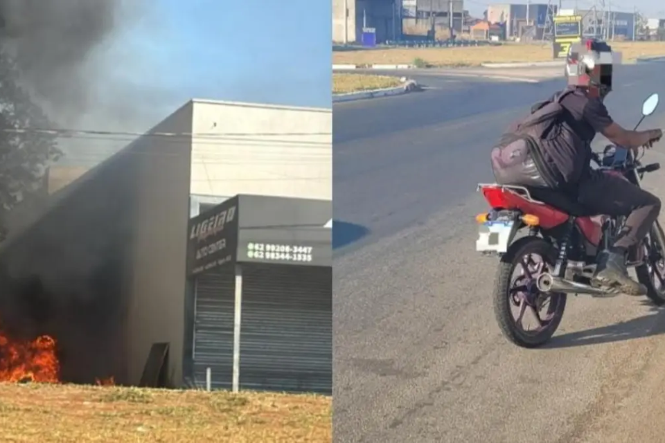 Suspeito usava moto e isqueiro para praticar incêndios - (Foto: reprodução/PM)
