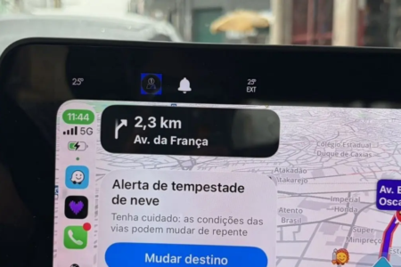 Waze alerta para tempestade de neve em Goiânia e outras regiões do Brasil, relatam usuários (Foto: Reprodução)