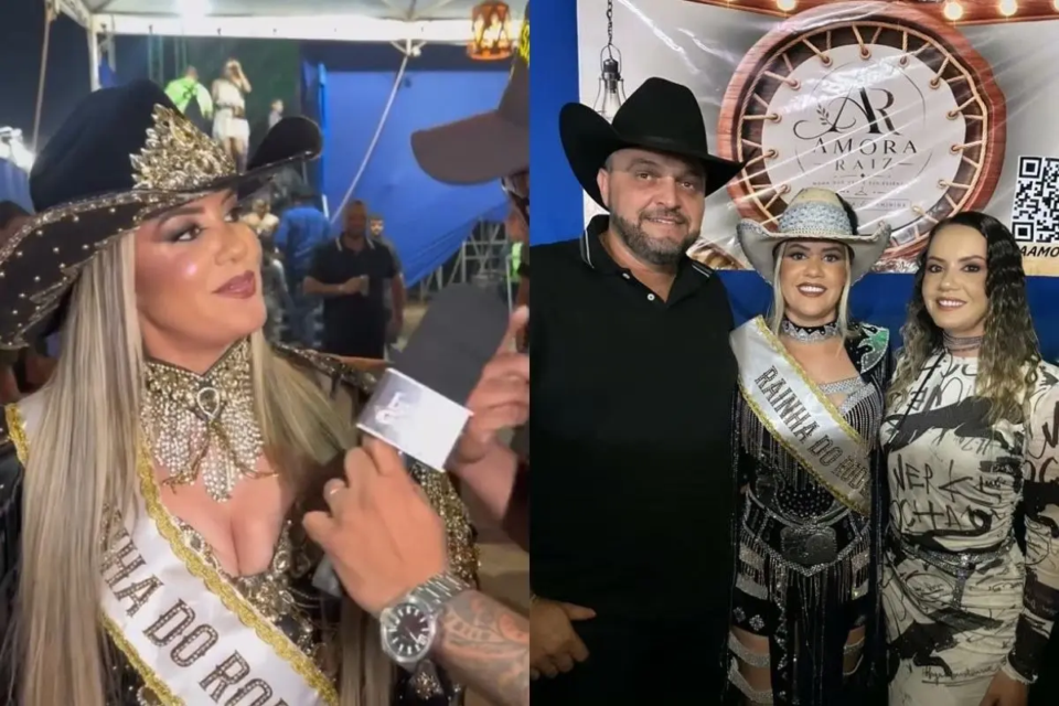 Lara e Laila Alves moram com Maycon Rueda e filhos em Montividiu Rainha de rodeio forma trisal com a irmã gêmea e agricultor em Goiás fotos