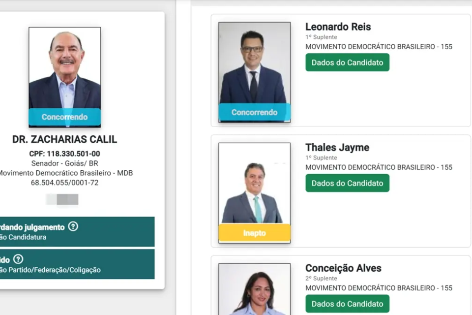 Senado: Zacharias atualiza chapa com novo suplente