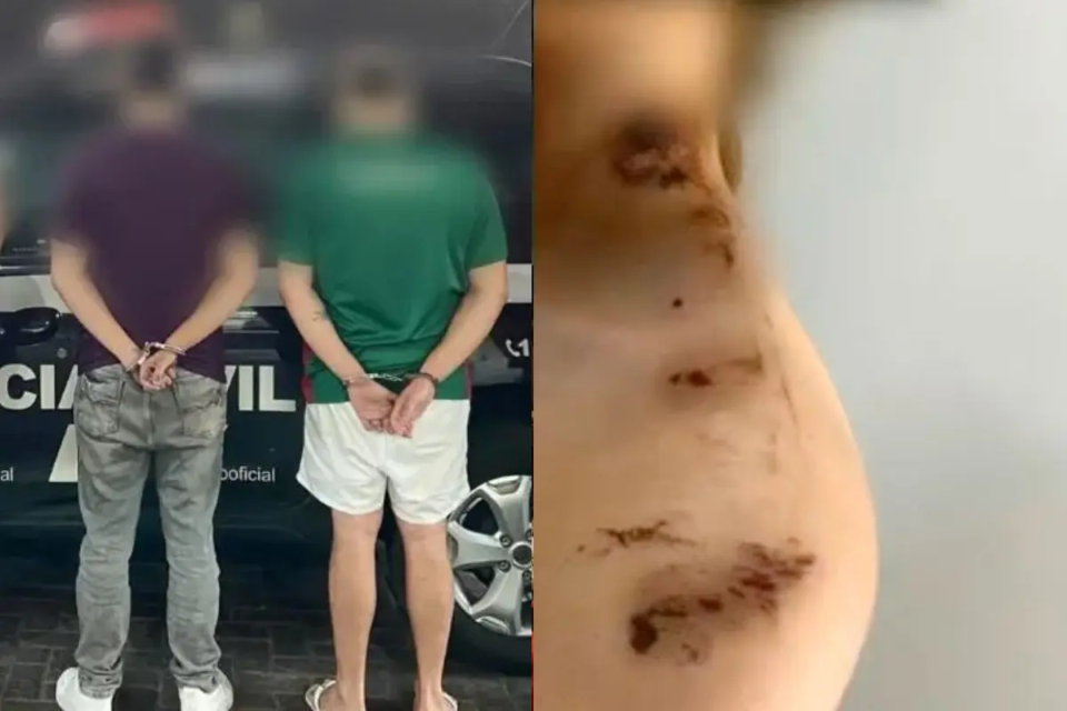 Jovens são presos após lançarem bomba caseira em bar e deixar clientes feridos com explosão (Foto: Polícia Civil)