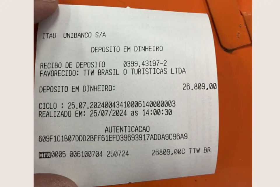 Motorista envia comprovante de suposto depósito para o filho do presidente Lula (Foto: Reprodução)