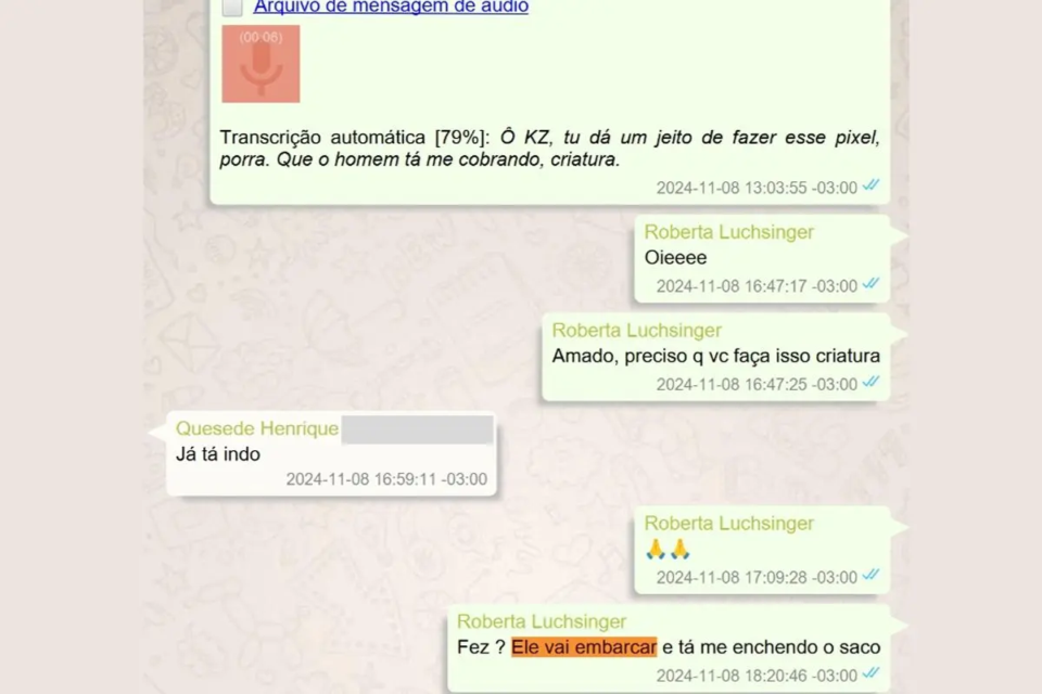 Lobista Roberta Luchsinger, que seria amiga de Lulinha, cobra pix de R$ 100 mil para ele (Foto: Reprodução)