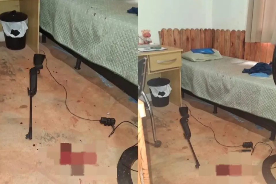 Quarto onde disparo foi realizado - (Foto: reprodução/PM)