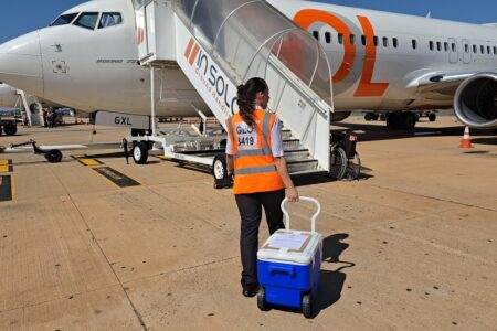 Doador mais jovem de Goiás: rim de bebê de 29 dias é transportado por avião comercial em Goiânia