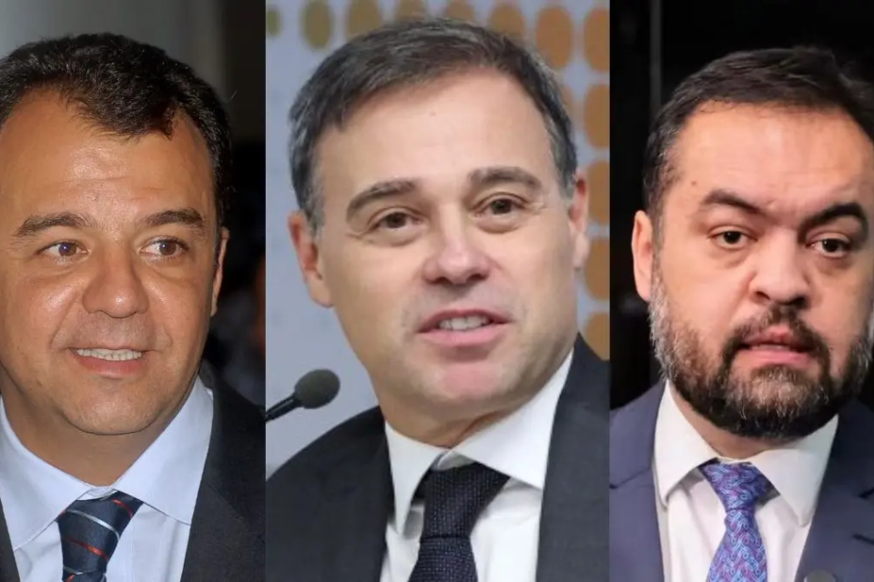 Ministro André Mendonça e ex-governadores do RJ Cláudio Castro e Sérgio Cabral