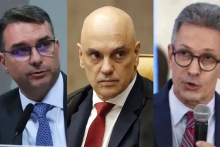 Alexandre de Moraes, Romeu Zema e Flávio Bolsonaro
