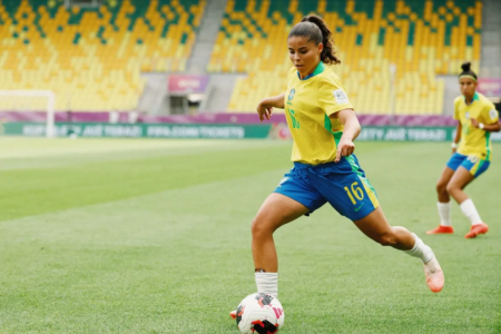 Goiana Clarinha durante jogo da seleção Sub-20