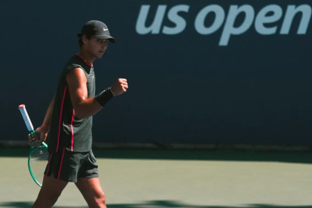 Guto Miguel durante disputa do US Open juvenil