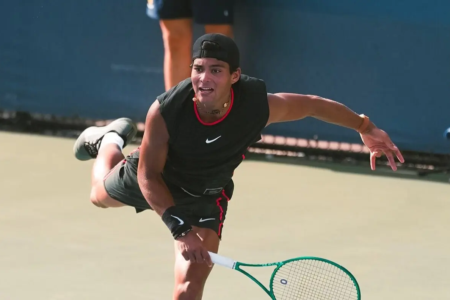 Guto Miguel durante disputa do US Open