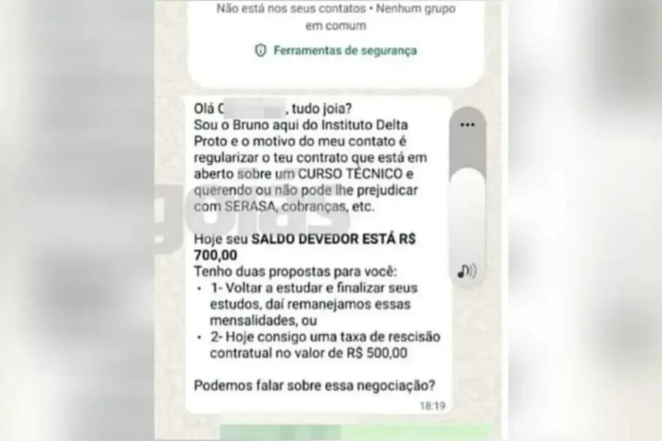 Imagem da denúncia