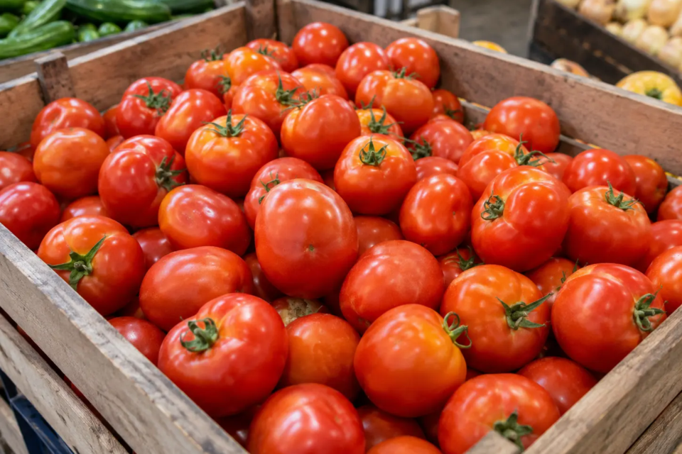 Caixote de Tomates Maduros