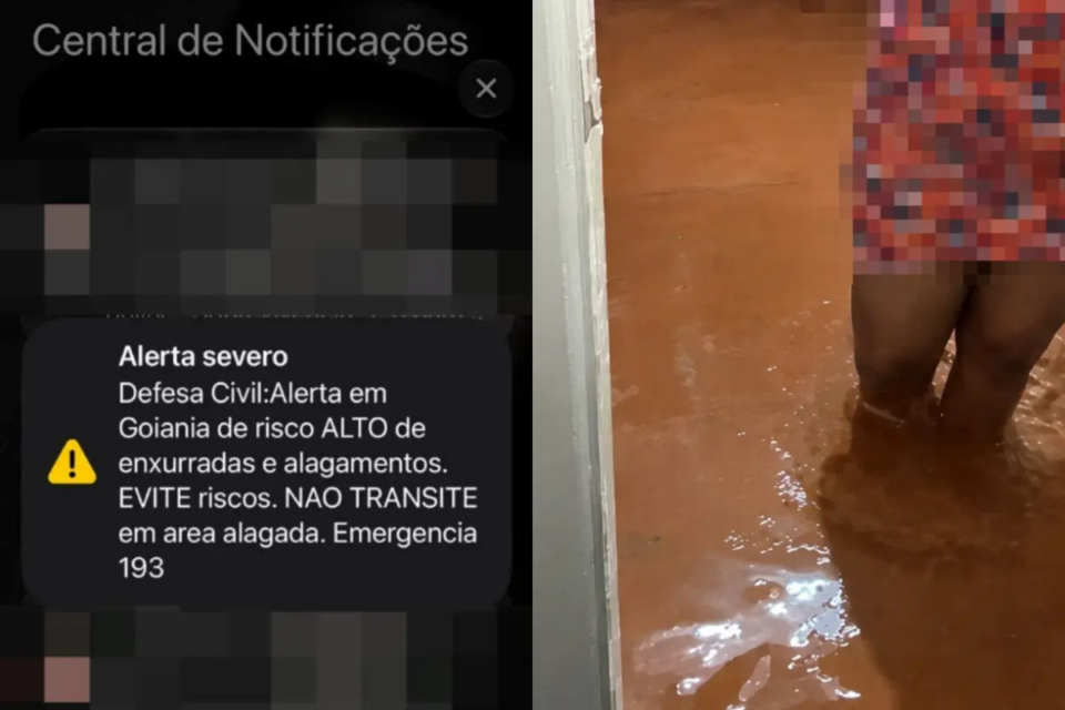 Imagem do alerta e da esposa de Jailton