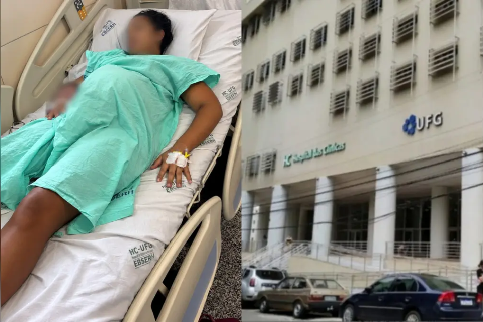 Imagem da gestante e do hospital