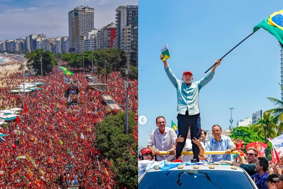 Lula em ato de campanha eleitoral no Rio de Janeiro, neste sábado (24), antes do segundo turno da eleição presidencial (Foto: redes sociais)