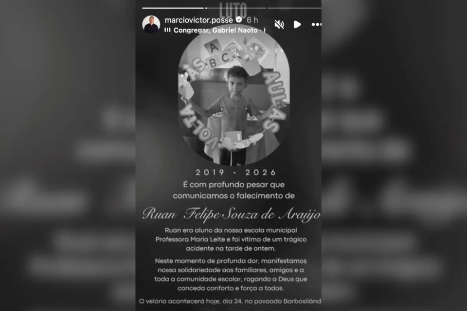 O secretário municipal de Educação, Márcio Victor, manifestou pesar pela morte e solidariedade aos familiares (Foto: redes sociais)
