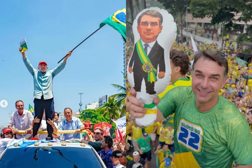 Lula e Flávio concentram último dia de campanha em busca do voto nos maiores colégios eleitorais do Brasil: SP, RJ e MG (Foto: redes sociais)