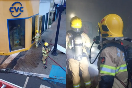 Agência da CVC, em Rio Verde - (Foto: reprodução/Corpo de Bombeiros)