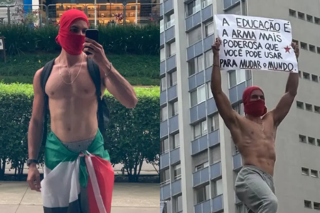 Gostoso da Paulista quem é o homem sem camisa em ato pró-Lula Jovem virou sensação após aparecer com o rosto coberto durante manifestação