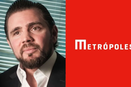 Daniel Vorcaro e a logo do Metrópoles