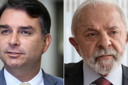 Lula e Flávio Bolsonaro