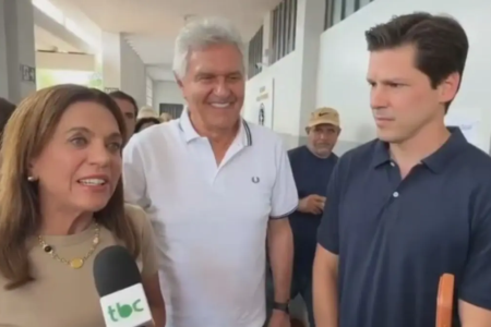 Gracinha Caiado ao lado de Ronaldo Caiado e Daniel Vilela