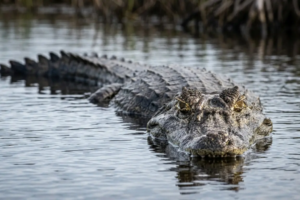 Homem de 71 anos é morto por jacaré de 3,6 metros enquanto pescava; veja fotos Idoso foi arrastado para dentro de lago animal abatido