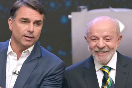 Debate entre Lula e Flávio Bolsonaro tem bate-boca, provocações e gritaria nos bastidores discussão entre marqueteiros, provocações