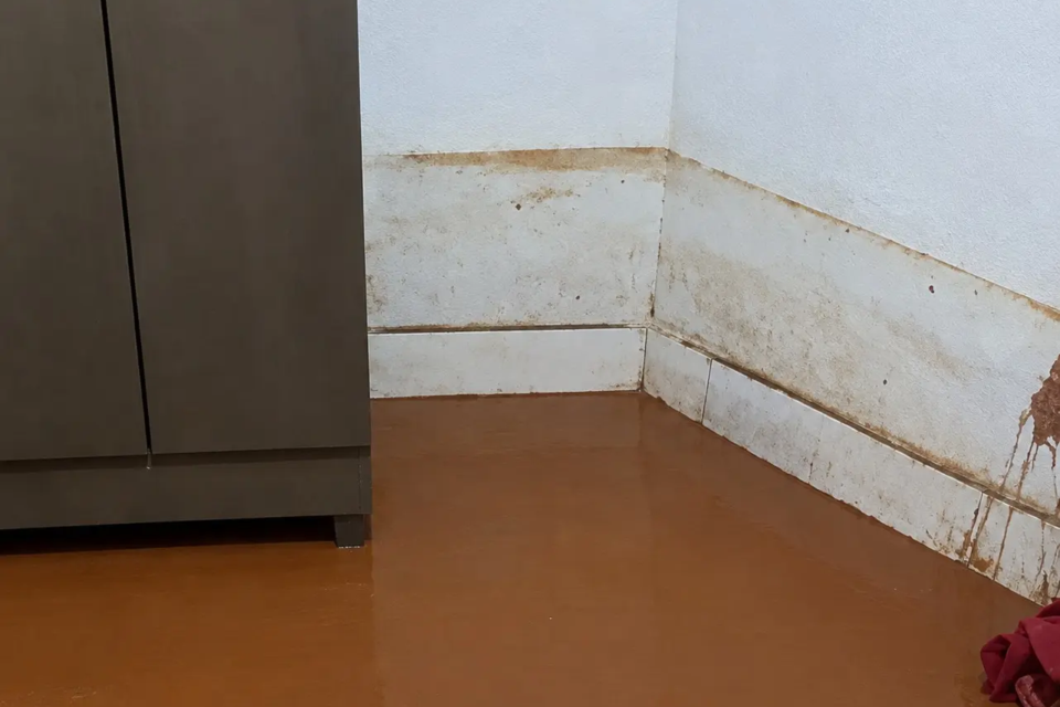 Imagem após a água baixar